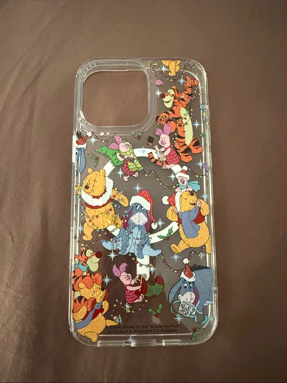 Clear Winnie the Pooh Holiday iPhone 16 pro max Case - Multicolor